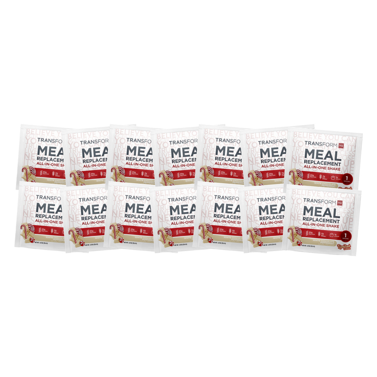 14 White Chocolate Peppermint Shake Packs