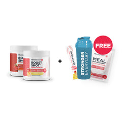 50% Off 2 Boost Shots + Free Shake Pack, Hydration Stick Pack, & Shaker