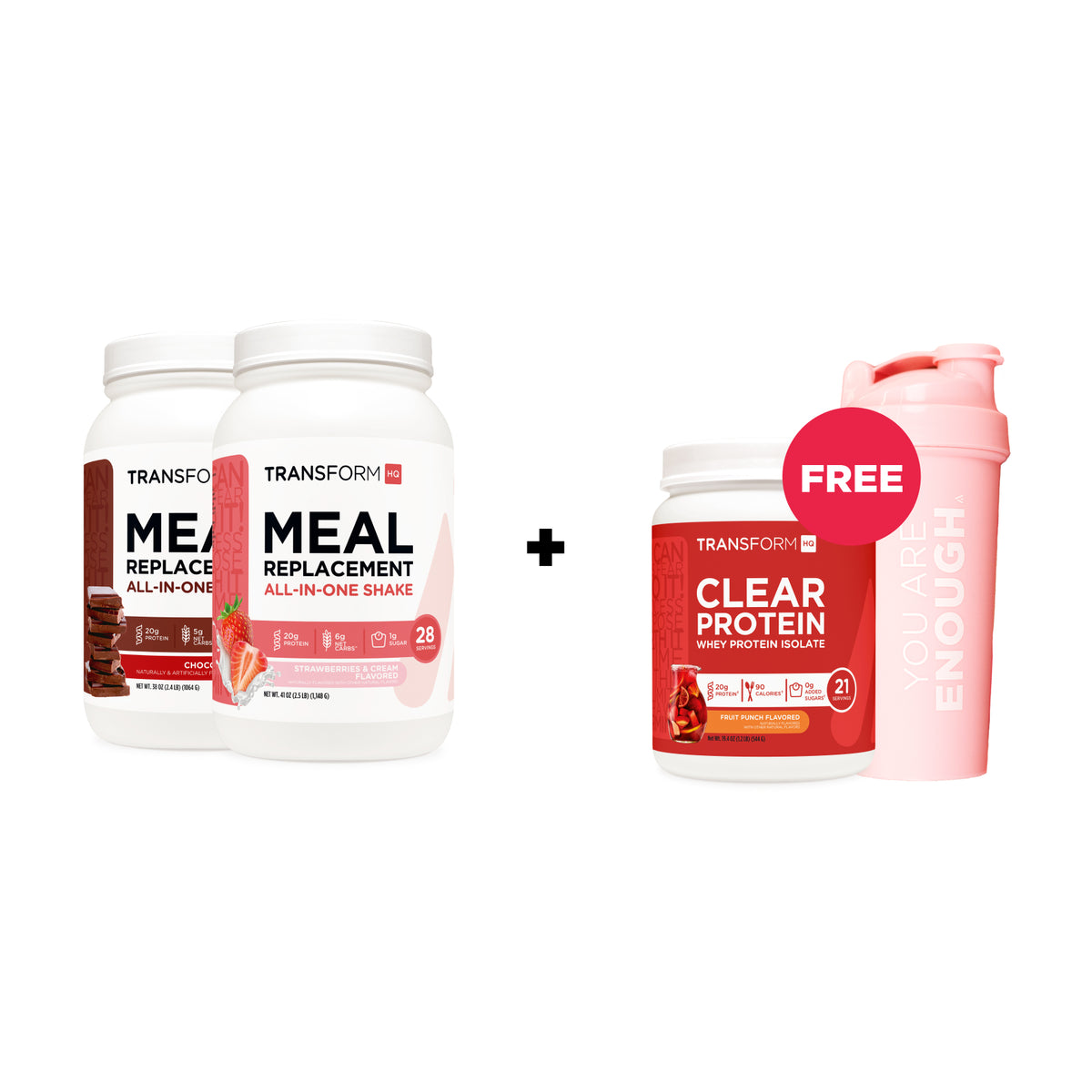 Buy 2 Shakes, Get Clear Protein and Shaker Free