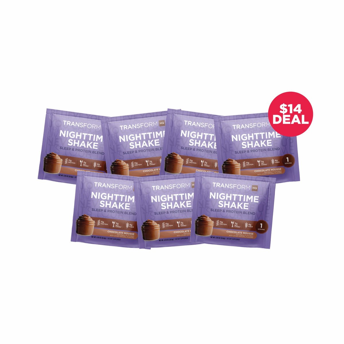 7 Chocolate Mousse Nighttime Shake Packs