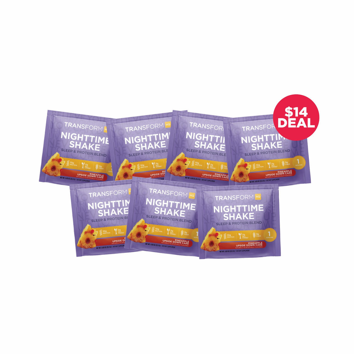 7 Pineapple Upside Down Cake Nighttime Shake Packs