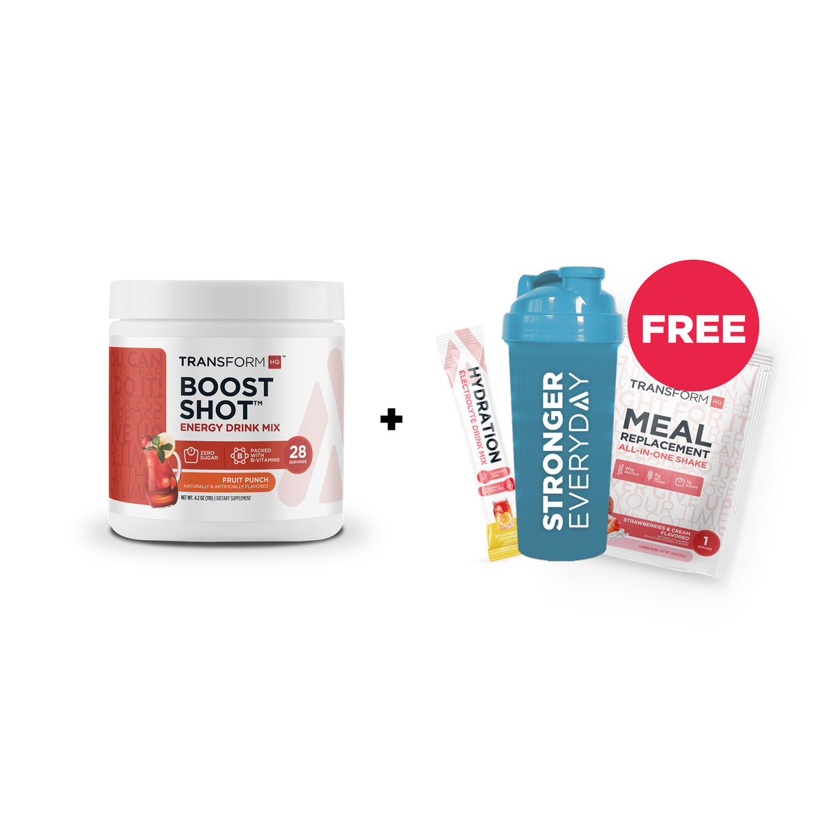 40% Off Boost Shot + Free Shake Pack, Hydration Stick Pack, & Shaker