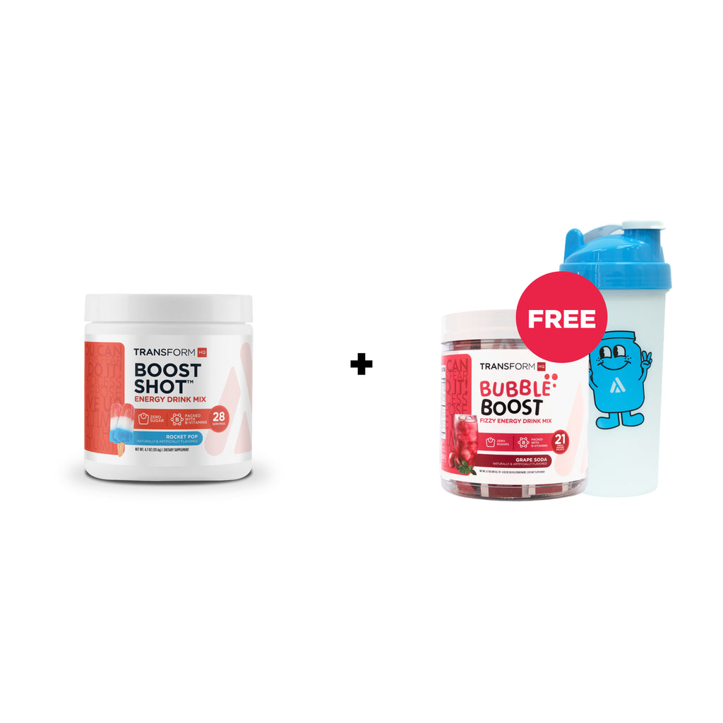 Buy Boost Shot, Get Bubble Boost + Blue Mascot Shaker Free