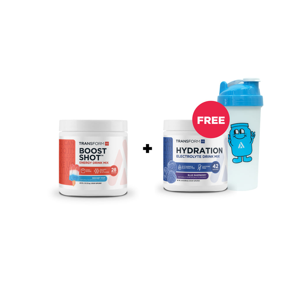 Buy Boost Shot, Get Hydration + Blue Mascot Shaker Free