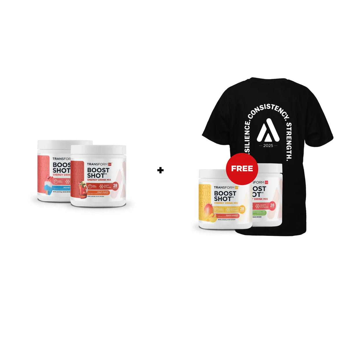 Buy 2 Boost Shots, Get 2 Boost Shots + T-Shirt Free