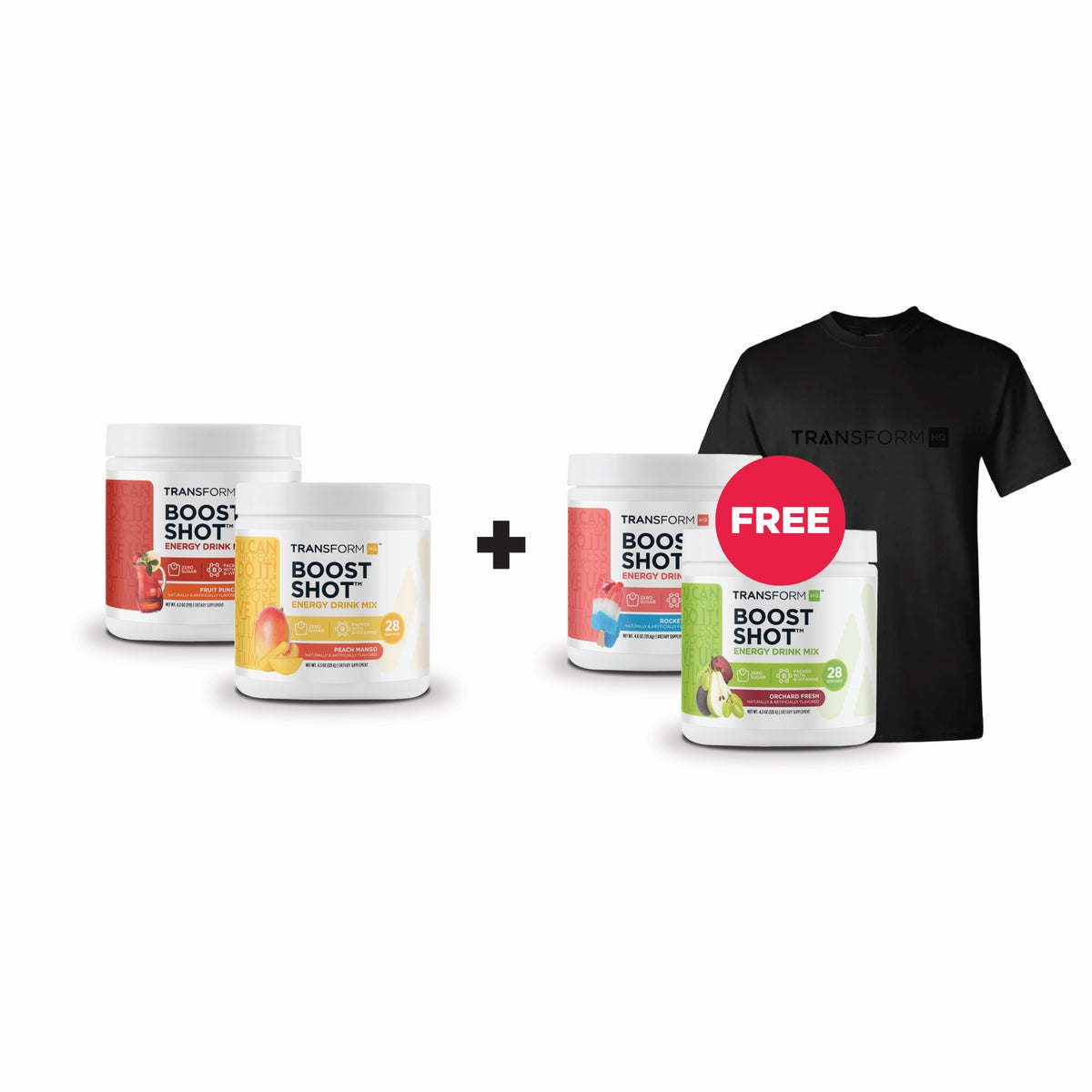 Buy 2 Boost Shots, Get 2 Boost Shots + TransformHQ T-Shirt Free