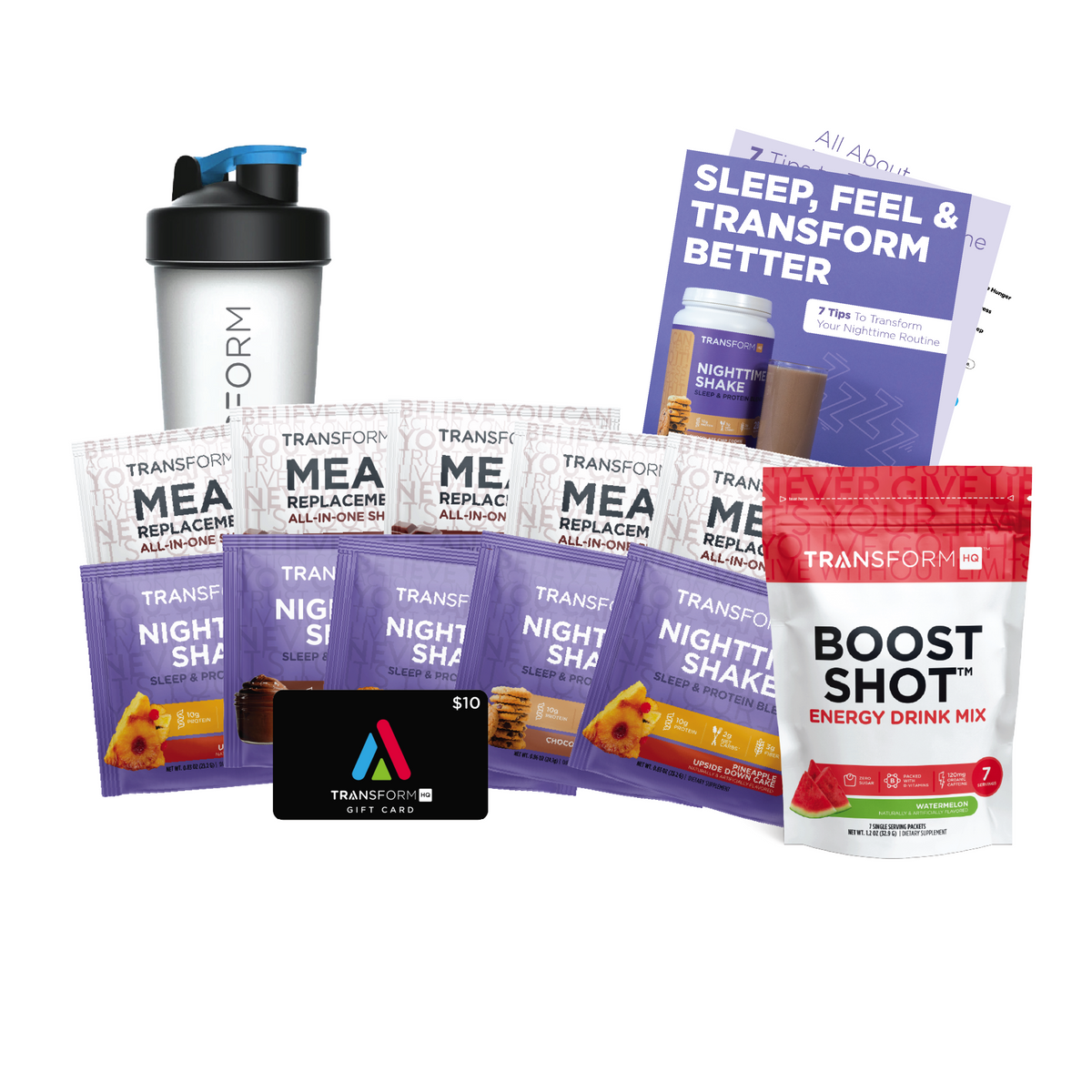 Nighttime + Meal Replacement Shake Packs with 7-Serving Boost Shot